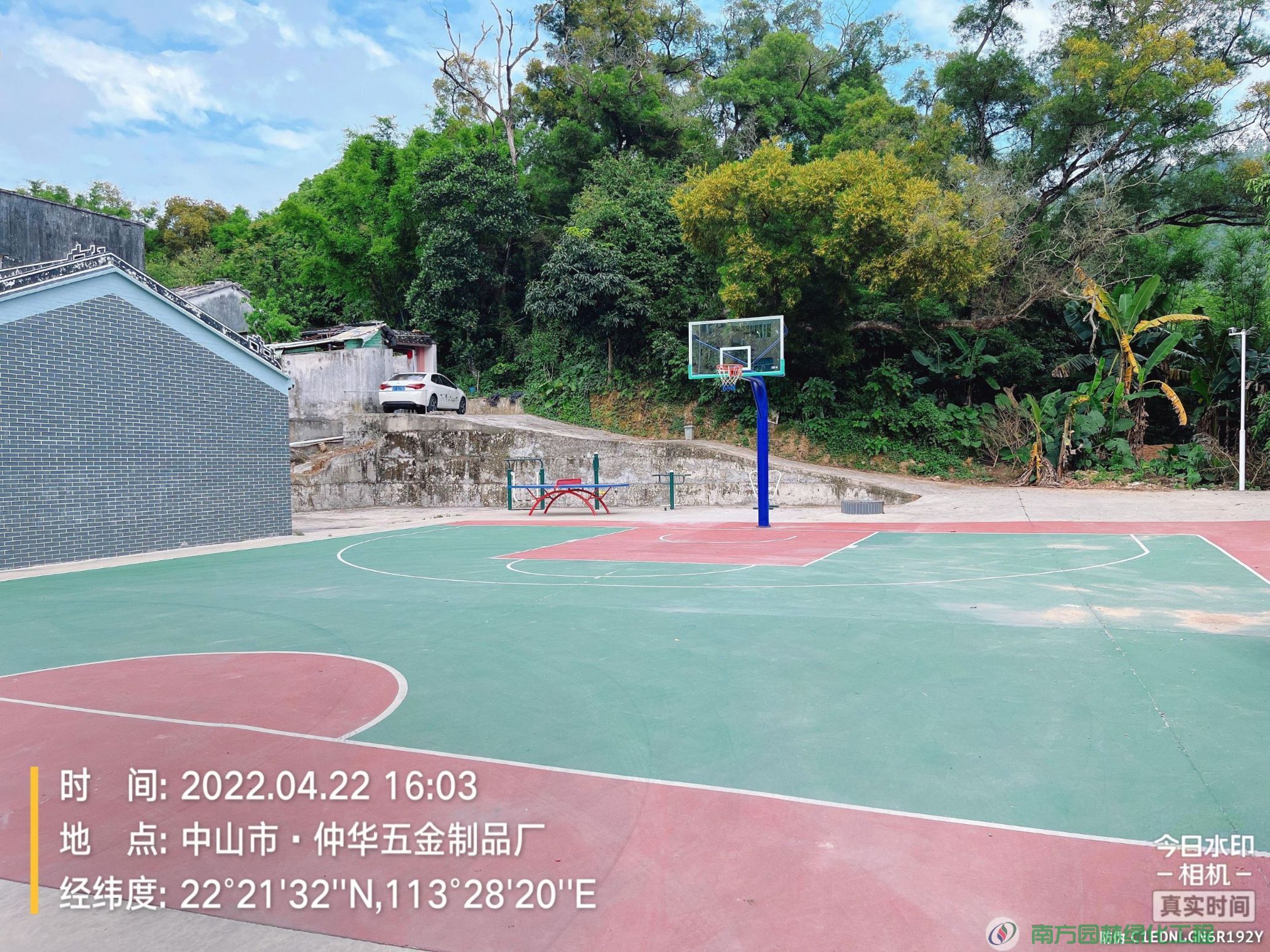 广东省中山市中山市区三乡镇塘敢村民委员会三乡镇塘敢村肖家村中心村灯光球场园林绿化与养护